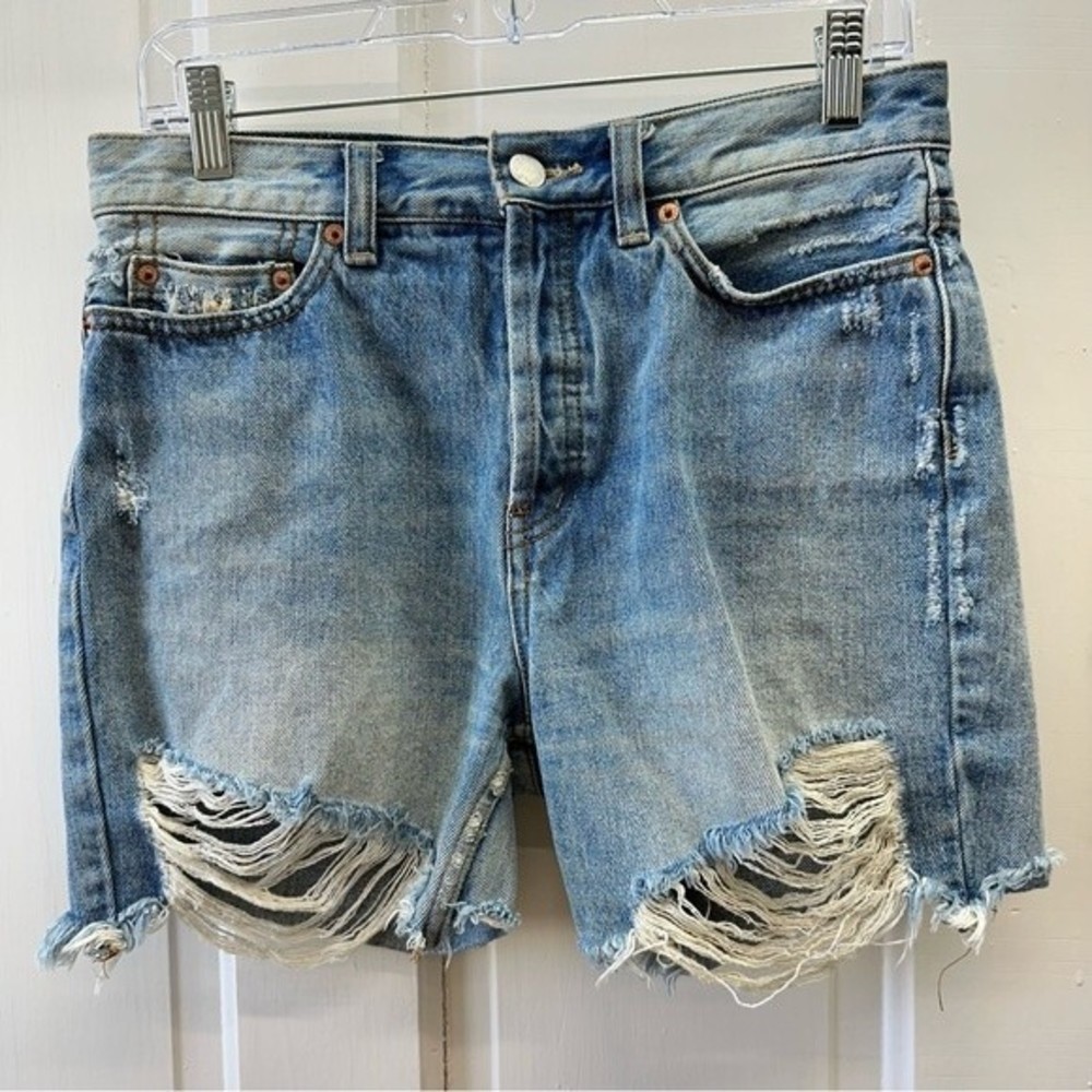 We the Free People denim jean shorts distressed women's 26